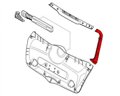USED 51497148910 MINI Cooper Replacement Interior Trunk Door Trim