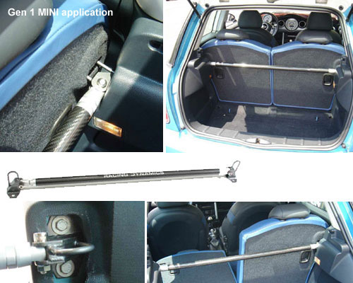MINI Racing Dynamics Carbon Fiber Rear Upper Stress Bar - MINI Cooper  Accessories + MINI Cooper Parts