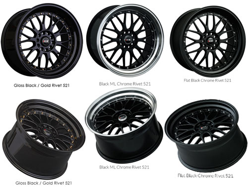 XXR Style 521 Wheel MINI Cooper 17x7 18x8 Flat Black w/ machined lip ...