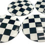 Wheel Center Cap Stickers: Checkered Flag Set of 4