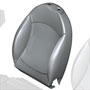 Sports Backrest Cover: Right: "Lounge" Leather: Satellite Grey