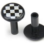 Door Lock Pin Accent: Black w/ Checkered Flag