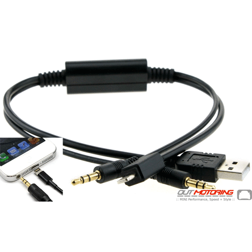 Bakken Transparant etiket mini cooper Ipod Interface Cable USB Y Adapter apple lightning - MINI  Cooper Accessories + MINI Cooper Parts