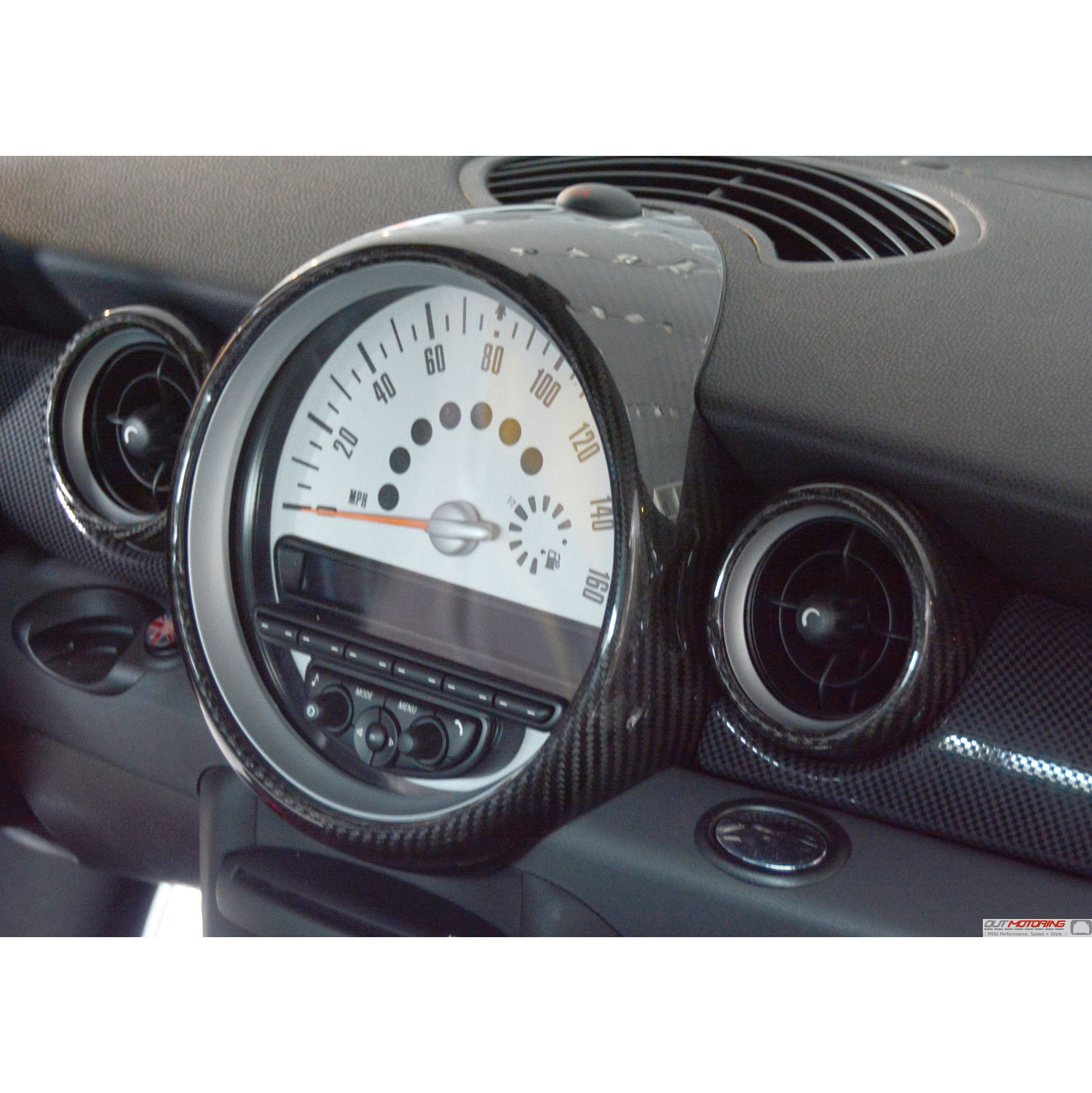 Gen 2 MINI Cooper Carbon Fiber Speedometer and Outer AC vent Ring Covers - MINI  Cooper Accessories + MINI Cooper Parts