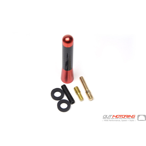 MINI Cooper Stubby Carbon Fiber Antenna and Red Aluminum Antenna - MINI ...